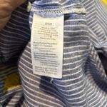 J.Crew  Womens Tunic SMALL Linen‎ Floral Embroidered V-Neck Striped Blue Yellow Photo 6