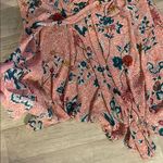 Maeve  Anthropologie floral duster cardigan small Coral Floral Blouse tie wrap Photo 1
