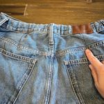 Madewell  Dad Jeans Blue Denim Baggy Straight Wide High Rise Distressed Hem 30 Photo 11