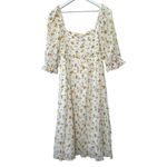 Auguste The Label White Floral Cotton Midi Dress Size Small Photo 6
