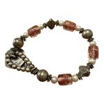 Premier Designs Breast Cancer Oink Silver Charm Bracelet Button Style Closure Pink Photo 4