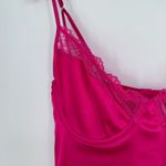 Kat the Label Sienna Slip in Hot Pink size XL Satin NWT Underwire Cups Lace Photo 3