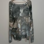 Charlie B Green & Brown Abstract Watercolor Print Reversible Sweater Size Lg NWT Photo 1