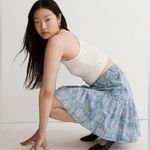 Madewell NWT  Pull-On Ruffled Mini Skirt in Indigo Floral | Small Photo 1
