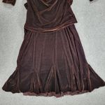 Vtg Susie Couture Velvet Skirt Set Womens L Brown Paisley Cowl Neck Whimsigoth Size L Photo 5