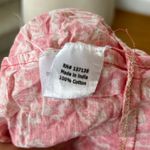 Bella Tu Coral Pink & White Blue Tassel Floral Block Print Ruffle Hem Dress Size M Photo 7