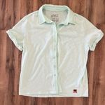 Peace Love World  Collared Gauze Top Mint Green Photo 2