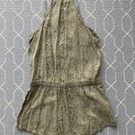 Bella Dahl Drape Front Green Snake Skin Romper Tie Front - Size Medium Photo 2