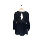 VICI  Black‎ Long Sleeve V-Neck Open Back Dress Photo 2
