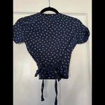Brandy Melville  Navy Floral Print Wrap Top - Stylish and Cute - Photo 3