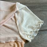 Le lis White and Orange Crop T-Shirt Asymmetrical Style Photo 2