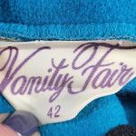 Vanity Fair VTG House Coat Womens 42 Blue Velour Stripe Thick Warm Zip Up Robe Photo 1