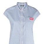 Diesel  Blue and White Gingham Shirt Photo 0