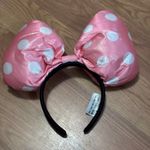 Disney  Parks Big Bow Headband Pink & White Polka Dot Photo 0