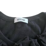 Moschino  Black Virgin Wool Rosette Long Sleeve Crewneck Pullover Sweater Size S Photo 2