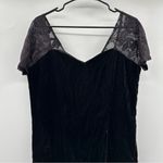 Alfred Angelo Vintage 80s Flirtations Black Velvet Short Sleeve Maxi Dress Sz 20 Photo 1