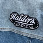 NFL NWT Las Vegas Raiders (Oakland)  denim jacket Wear by Erin Andrews Photo 5