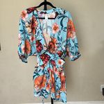 Agua Bendita  X Revolve Linnea Romper in Doux Blue‎ Floral NWT size L Photo 5