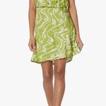 ASTR the label Women's Quinta Dress Celery Green Floral Halter Necklace Small Photo 0