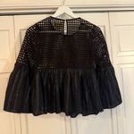Anthropologie  Maeve black beaded bell sleeve top size 2 Photo 4