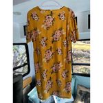 Bobbie & Brooks Bobbie Brooks Women's Yellow Floral T-Shirt Dress Size L Knee Length Photo 2