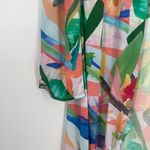 Maaji  Women's Abstract Leaf Pattern Swim Cover Up Kimono Maxi Dress‎ Size Small Photo 8