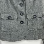 CAbi Blazer Colar Ribbed Grey Women’s 3 Buttoned, 2 Buttoned Front Pockets Photo 2