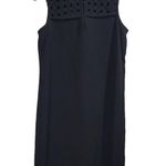 Diane Von Furstenberg  Black Sleeveless Sheath Hope Dress‎ Crochet Neck Detail 2 Photo 0