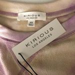 Kirious  Womens Reverse Stitch Sweatshirt Tie Dye Crew Neck Purple Ivory Size XS Photo 2