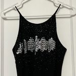 Cachet VTG Y2K black metallic beaded midi dress prom homecoming formal size 4 Photo 3