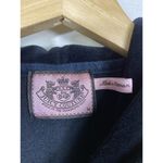 Juicy Couture Vtg  Y2K Velour Hoodie Track Jacket Black Full Zip‎ M Gold Sequins Photo 3