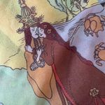 Vintage 70s Psychedelic Royal Lovers Zodiac Rectangular Scarf 48” x 9.5” Red Photo 7