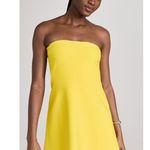 Brandon Maxwell Yellow Strapless Knit SunDress with Bell Mini Skirt sz L Size L Photo 1
