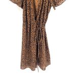 Madewell  Leopard Print Cotton Short Flutter-Sleeve VNeck Wrap Mini Dress Photo 7