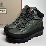 Hunter  Explorer Mid Lace Leather Trekking Boots in Olive/Black Photo 0
