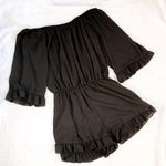 The Impeccable Pig  Black Off the Shoulder Romper Photo 0