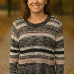 Bobbie Brooks Women Medium‎ Multicolor Stripe Knit Sweater Boho Casual Comfy Pink Photo 0