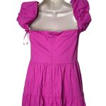 STAUD Hot Pink Elio Cold shoulder Buttun front Midi Dress sz 2 Photo 6