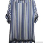 Pink Blush Blue Stripe Beachy Boho Swimsuit Cover Size M Photo 1