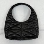 MNG Black Quilted faux leather Shoulder Bag Purse Y2K Style Top Handle Handbag Photo 0