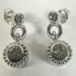Christian Dior Dior Silver Tone Dangle Drop Earrings Rhinestone Accent Designer Jewelry Photo 0