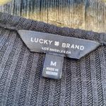 Lucky Brand Black Ribbed Ruffle Sleeve Sweater | M Photo 1