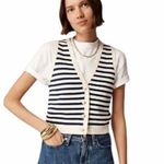 J.Crew  Emilie sweater vest stripe blue and white size XXS Photo 0