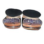 The Palatines Caeleste Slide Sandal in Black and Tan Size 6 Leather Circle Flat Photo 2