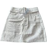 Topshop Women's Size 4 Beige Animal Print Belted Mini Skirt Photo 1