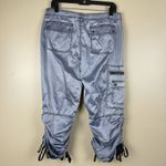 EXPRESS Women’s  Satin CargoPant Size 12 Convertible Capri Adjustable Drawstring Photo 4