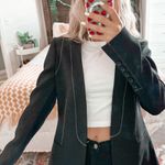 BCBGMAXAZRIA Black Blazer With White Stitching Photo 3