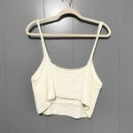 Aerie  White Knit Chunky Boho Summer Beach Cropped Tank Top L Photo 4