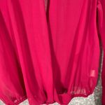 Bisou Bisou Women's Red Sheer Lace Cutout Shoulder Wrap Top - Size Small - Goth Photo 2