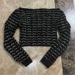 Balmain  Metallic Thread Long Sleeve Top and Three Button Wrap Mini Skirt Set Photo 2